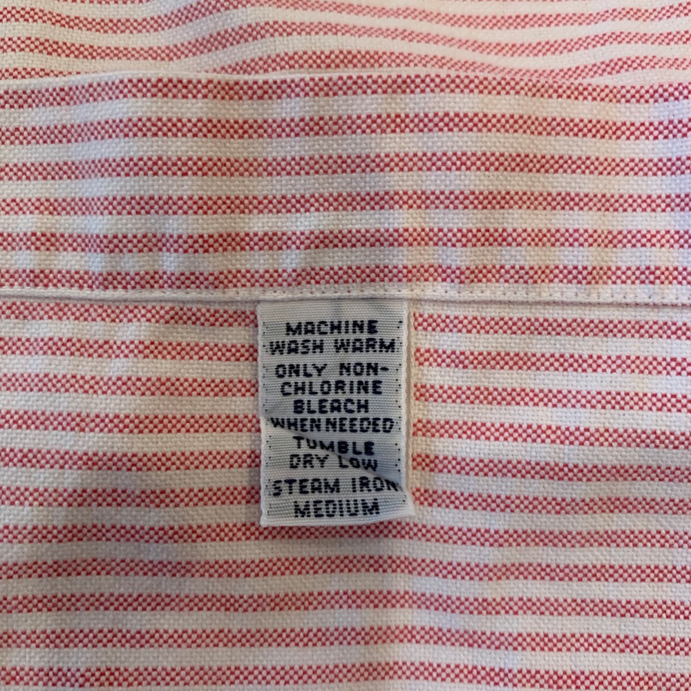 Ralph Lauren Pink White Striped Cotton Classic Fit Long Sleeve Shirt 15/32-33 - Picture 6 of 9